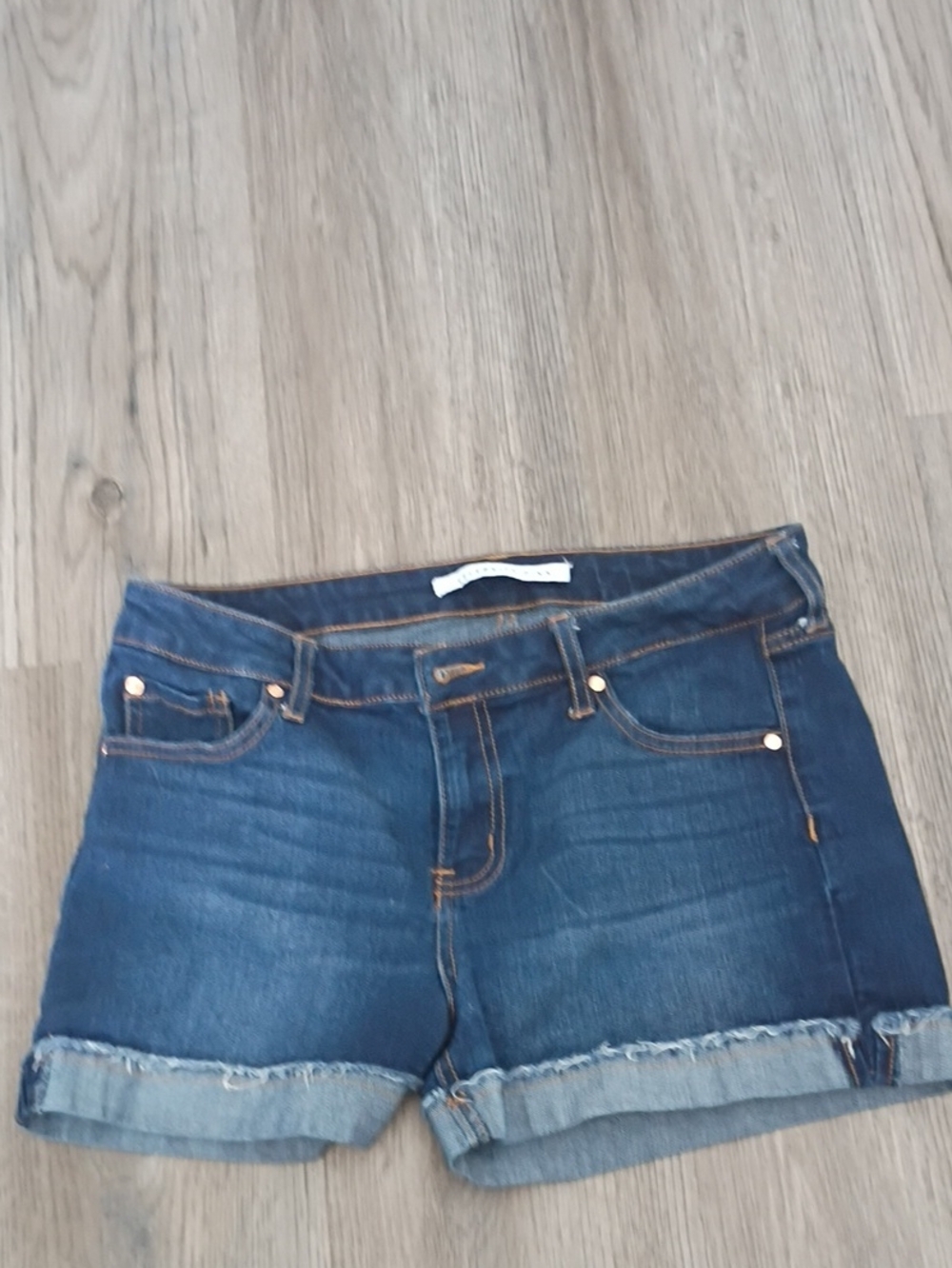 Celebrity Pink Dark Blue Cuffed Denim Shorts
